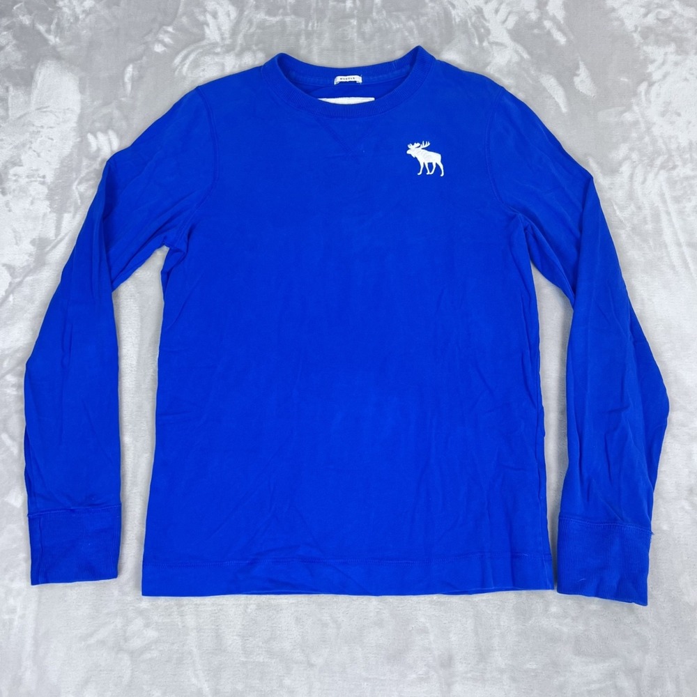 Abercrombie & Fitch Muscle Shirt Mens Medium Blue Logo Tee Y2K Preppy Casual
